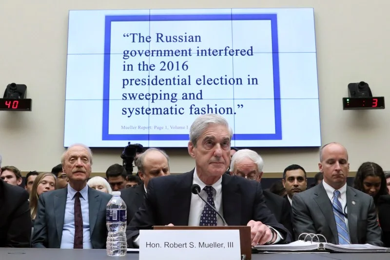 Former special counsel Robert Mueller testifies before a House Judiciary Committee hearing on the Office of Special Counsel's investigation into Russian interference in the 2016 presidential election on Capitol Hill in Washington on July 24.