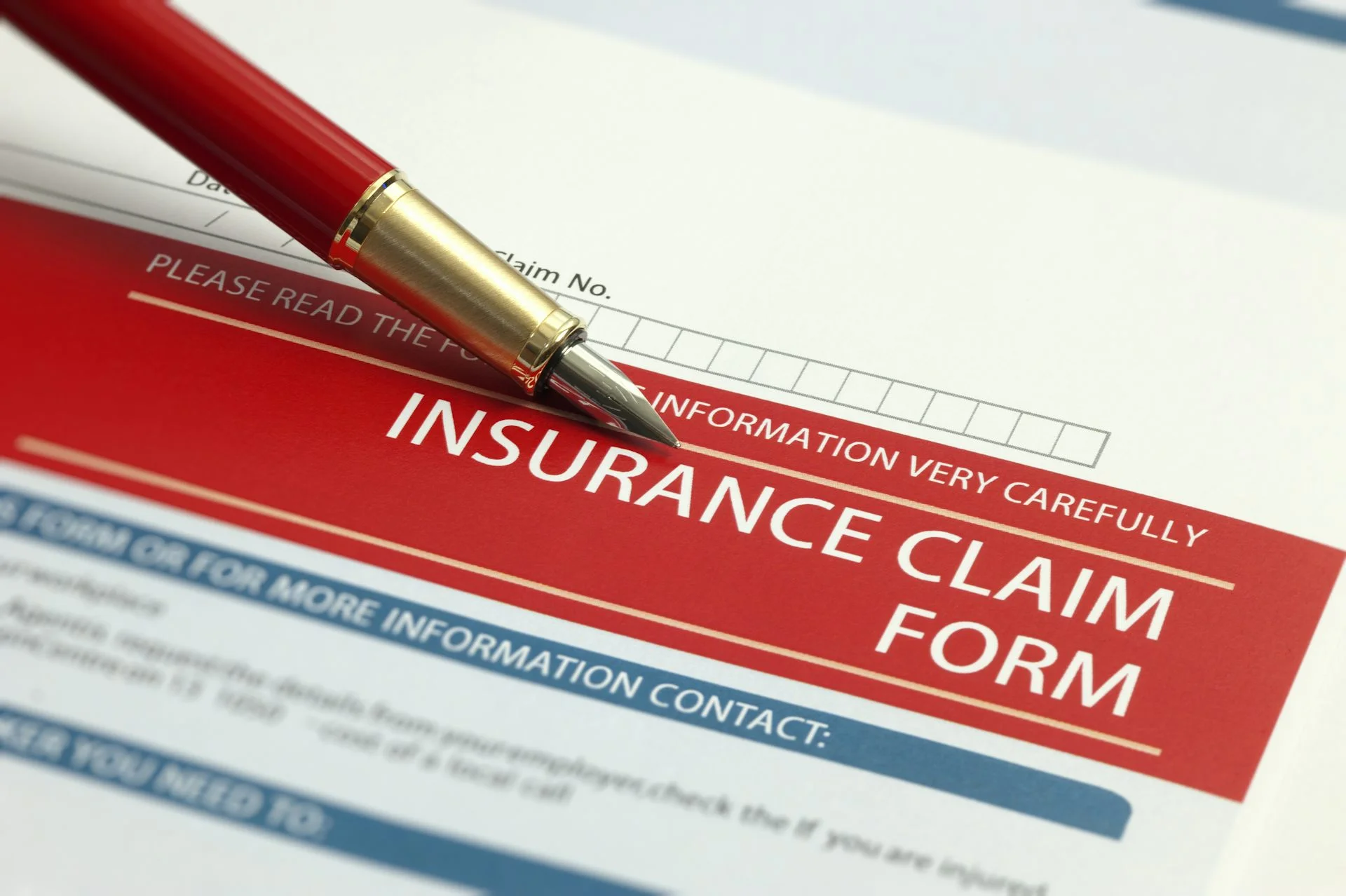Insurance claim form concept