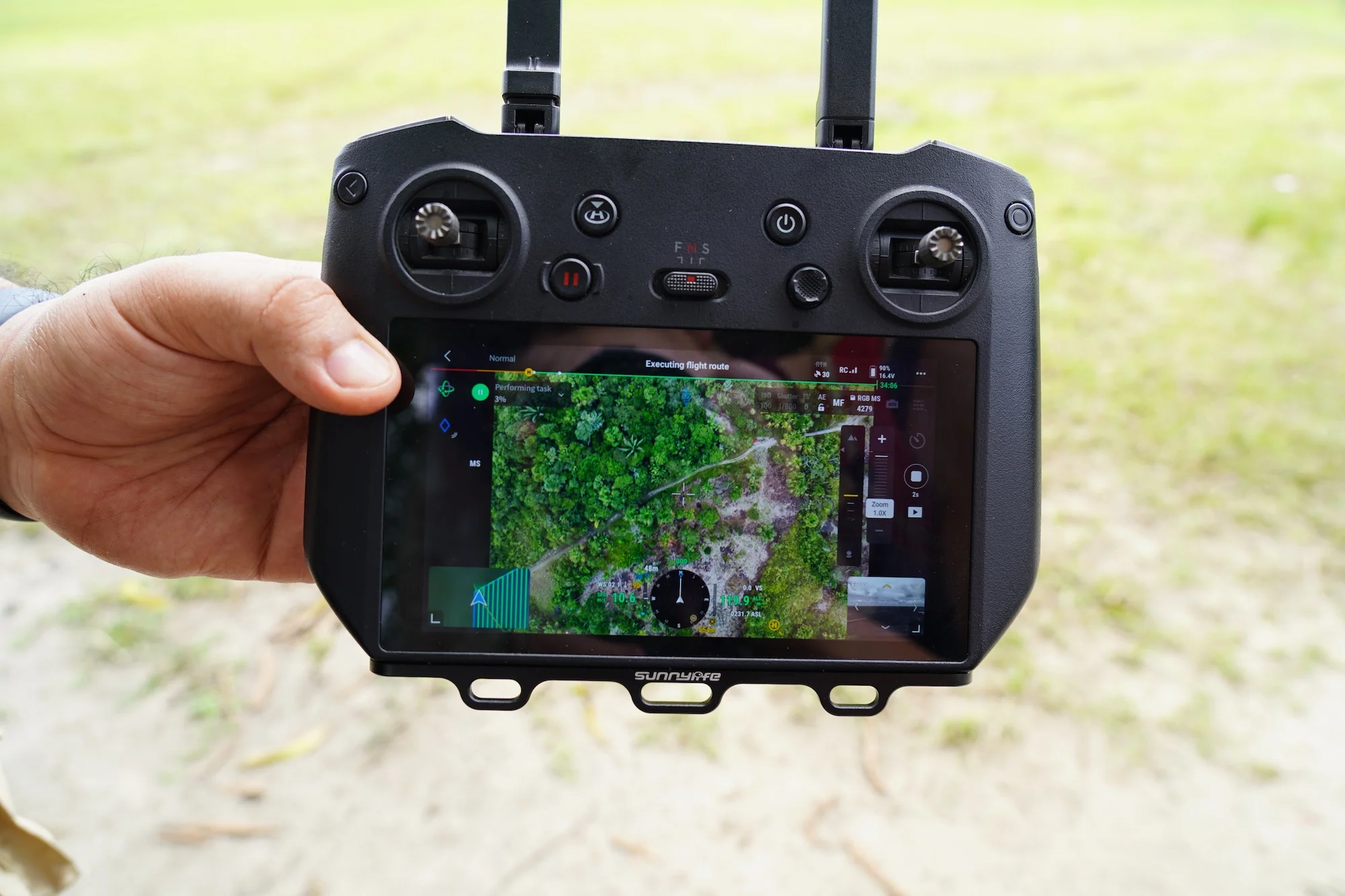 A hand-held monitor tracking data